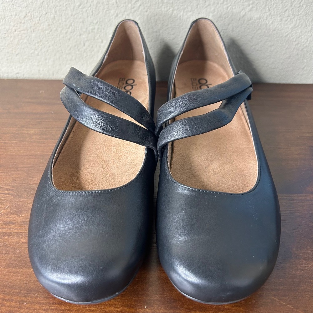 ABEO Shoes Womens 9M Tiana Black Leather Mary Jane Flats B.I.O.system Comfort - Picture 2 of 9